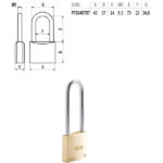 LUCCHETTO OTTONE mm 40 ARCO LUNGO        CITY ISEO P70040707 ISEO LUCCHETTI               S ISEO