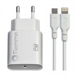 CARICABATTERIE 1 USB-C CAVO watt 20    3647 TIEMME 3647 ACCESSORI TELEFONIA          F TIEMME