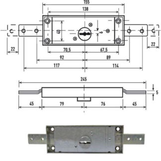 SERRATURA SERRANDE 2 CH.ORI.PIEGA.DM  1600Z POTENT 1600/Z POTENT SERR.BASCULANTI       S POTENT