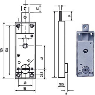 SERRATURA BASCULE DM C/Q               1640 POTENT 1640 POTENT SERR.BASCULANTI       S POTENT