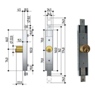 SERRATURA SERRANDE 2 CH.VER.DIR        6602 PREFER 6602.0010.0200 PREFER SERR.BASCULANTI       S PREFER
