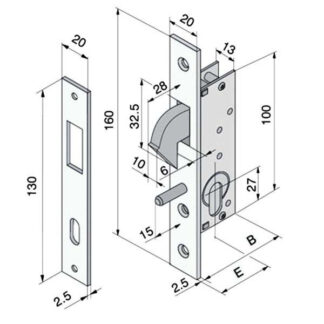 SERRATURA INF.ALL                108.16.01.0 WELKA 10816010 WELKA SERR.ALL/FERRO INFIL.  S WELKA