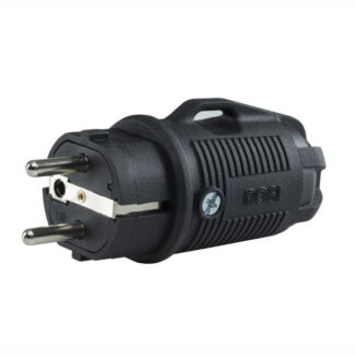SPINA SCHUKO 16A+T NERO GOMMA IP54            ROSI 80410 SPINE E ADATTATORI EL        F ROSI