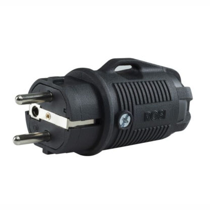 SPINA SCHUKO 16A+T NERO GOMMA IP54            ROSI 80410 SPINE E ADATTATORI EL        F ROSI