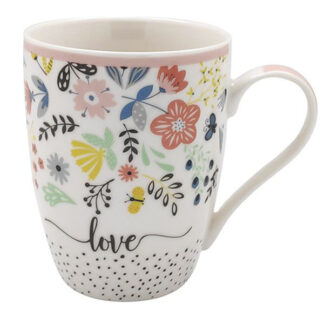 TAZZA MUG PORCELLANA FIORI              cc 340 KB8 MUGFLO003 TAZZE CERAMICA               C KB8