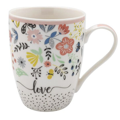 TAZZA MUG PORCELLANA FIORI              cc 340 KB8 MUGFLO003 TAZZE CERAMICA               C KB8