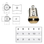 LUCCHETTO OTTONE BLOCCA CATENA mm 51        POTENT 1450 POTENT LUCCHETTI             S POTENT