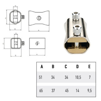 LUCCHETTO OTTONE BLOCCA CATENA mm 51        POTENT 1450 POTENT LUCCHETTI             S POTENT