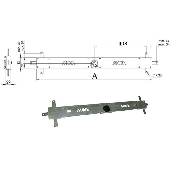 SERRATURA BASCULE SPRANGA CILINDRO 156B MOIA 156B MOIA SERR.BASCULANTI S MOIA SERRATURE