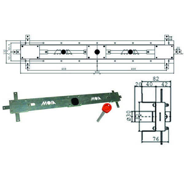 SERRATURA BASCULE SPRANGA CILINDRO J126 MOIA J126 MOIA SERR.BASCULANTI S MOIA SERRATURE