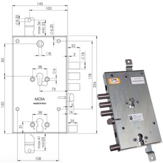 SERRATURA SIC.TRIPLICE CIL. E73    AD6654/281 MOIA 6654/281DFB3P/S01 MOIA SERR.BLINDATE           S MOIA SERRATURE