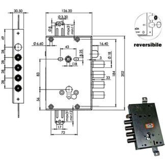 SERRATURA SIC.TRIPLICE CIL. E63    RCI664/280 MOIA RCI664/280RFB MOIA SERR.BLINDATE           S MOIA SERRATURE