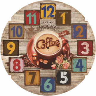 OROLOGIO MURO COFFEE PATCH      cm  30  XTRA 10886 GH8067 - M2188 OROLOGI SVEGLIE              C XTRA