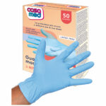 GUANTI NITRILE CASAMED POWDER FREE BLU Pz 50 S/M CMGUA201 - S/M GUANTI LAVORO                F GARDENING