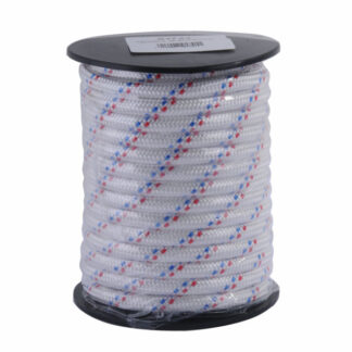 TRECCIA PP mm  4 m 30 BIANCA  FILI BLU/ROSSI OCTK2685 CORDE TRECCIATE E ACCESSORI  F LOTTINI
