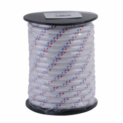 TRECCIA PP mm  6 m 25 BIANCA  FILI BLU/ROSSI OCTK2686 CORDE TRECCIATE E ACCESSORI  F LOTTINI