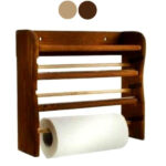 PORTAROTOLO LEGNO A PARETE 3 NOCE     cm 33x9 h 29 151 PORTAROTOLI CUCINA           C MEETING