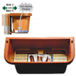 VASO RONDINE RETTANGOLARE SUPPORTO cm 60 h 18 BAMA 30218 VASI PLASTICA                F BAMA