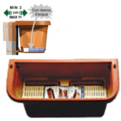 VASO RONDINE RETTANGOLARE SUPPORTO cm 60 h 18 BAMA 30218 VASI PLASTICA                F BAMA