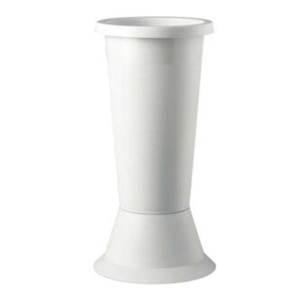 VASO FIORI JOLLY  BASE BIANCO      cm 14 h 35 ERBA 395A VASI CIMITERO                C ERBA