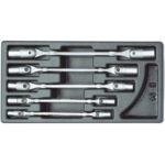 MODULI CON UTENSILI PER CARRELLI A TORRE Larghezza per profondità modulo mm 157,5x310.<br>Contenuto 5 pezzi escluso modulo:<br>1 pz. cadauno Art. 887 GA da mm 8x9-10x11-12x13-14x15-16x17. moduls with tools for tower-trolleys 1000G 12