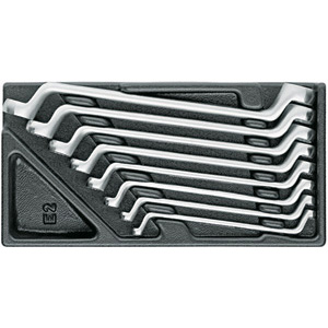 MODULI CON UTENSILI PER CARRELLI A TORRE Larghezza per profondità modulo mm 157,5x310.<br>Contenuto 8 pezzi escluso modulo:<br>1 pz. cadauno Art. 880 G da mm 6x7-8x9-10x11-12x13-14x15-16x17-18x19-20x22. moduls with tools for tower-trolleys 1000G 6