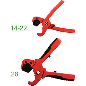 TAGLIATUBI PER MATERIE PLASTICHE Corpo in speciale lega al magnesio, leggero e robusto. plastic material pipe cutters 1052C