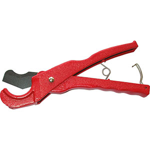 TAGLIATUBI PER MATERIE PLASTICHE Corpo in lega di alluminio/ghisa.<br>Capacità taglio Ø mm 35. Lungh. totale mm 210. plastic material pipe cutters 1052GF