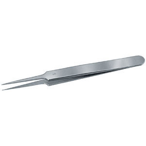 PINZETTE DI PRECISIONE PER ELETTRONICA INOSSIDABILI ANTIMAGNETICHE Tipo corto a punte sottilissime, diritte (Mod. 5). inox tweezers for electronics 130C