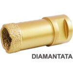 PUNTE SPECIALI PER GRES PORCELLANATO Attacco filettato M14.<br>L'avvicinamento al pezzo da forare con l'utensile già in rotazione deve essere effettuato con un'inclinazione di ca. 30-45°. diamond tile drill bits 1334GCE