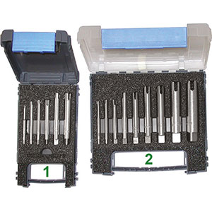 ESTRATTORI IN SERIE PER MASCHI ROTTI Composizione:<br>1404 GB 4-5-6-8 <br>1404 GC 10-12. screw extractors-sets 1405G 1