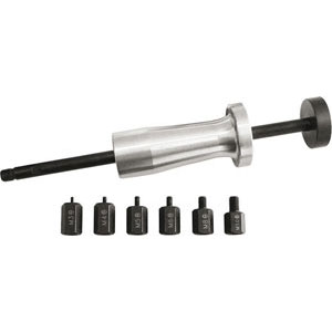 ESTRATTORI PER SPINE IN ASSORTIMENTO Completi di 6 inserti filettati nelle filettature M 3,4,5,6,8,10.<br>Peso massa battente 1,15 Kg. set of slide hammer for extracting dowel pins 1415M
