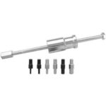ESTRATTORI PER SPINE IN ASSORTIMENTO Completi di 6 inserti filettati nelle filettature M 4,5,6,8,10,12.<br>Peso massa battente 0,7 Kg. set of slide hammer for extracting dowel pins 1415R