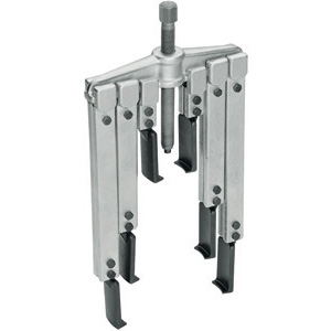 ESTRATTORI A DUE BRACCI SOTTILI IN SERIE Composizione: <br>1 traversa supporto per 2 bracci apertura max mm 130<br>2 bracci lunghezza mm 100<br>2 bracci lunghezza mm 200<br>2 bracci lunghezza mm 250 standard twin and thin grip puller sets 1424GB