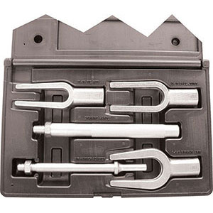 ESTRATTORI A FORCELLA IN ASSORTIMENTO Assortimenti in cassetta plastica.<br>Composizione:<br>1 testa di forcella apertura mm 17,5<br>1 testa di forcella apertura mm 23,5<br>1 testa di forcella apertura mm 28,5<br>1 impugnatura battente lungh. mm 200<br>1 adattatore lungh. mm 175. dismantling forks sets 1444GL