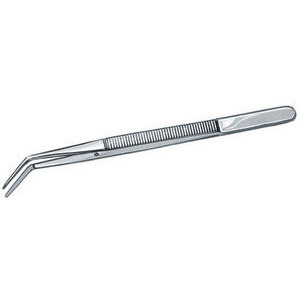 PINZETTE IN ACCIAIO Tipo a punte curve sottili zigrinate. Con perno. precision tweezers 151