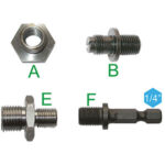 ADATTATORI PER MANDRINI Tipo per trasformare un mandrino con attacco filett. femmina 3/8x24 in attacco esagon. 1/4 E6,3. studs for chucks 1546GF