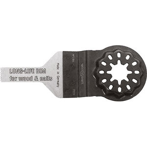 LAME OSCILLANTI E ACCESSORI CON ATTACCO STARLOCK PER UTENSILI MULTIFUNZIONE Lame in acciaio BIMETALLICO. Dentatura ondulata per uso universale. Per taglio grezzo di legni duri, compensati, MDF, truciolati, laminati, legni con chiodi e cartongesso. starlock blades and accessories for multi-tools 1711LB