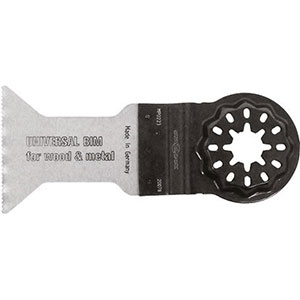 LAME OSCILLANTI E ACCESSORI CON ATTACCO STARLOCK PER UTENSILI MULTIFUNZIONE Lame in acciaio BIMETALLICO. Dentatura ondulata per uso universale. Per taglio pulito di legni duri, plastiche, PE, PP, PVC, lamiere in metallo, metalli non ferrosi, alluminio e cartongesso. starlock blades and accessories for multi-tools 1711LH