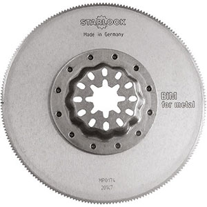 LAME OSCILLANTI E ACCESSORI CON ATTACCO STARLOCK PER UTENSILI MULTIFUNZIONE Seghe circolari in acciaio BIMETALLICO. Per taglio di legni duri, plastiche, PE, PP, PVC, plastiche rinforzate con fibre, CFK, GFK, resine epossidiche, lamiere in metallo, metalli non ferrosi, alluminio e cartongesso. starlock blades and accessories for multi-tools 1711LQ