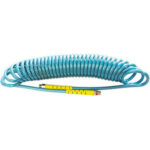 TUBI ELASTICI PER ARIA COMPRESSA Lungh. max totale metri 8.<br>Fornito con raccordi girevoli filettati 1/4", maschi.<br> compressed air hoses 1733CA 10 6.5
