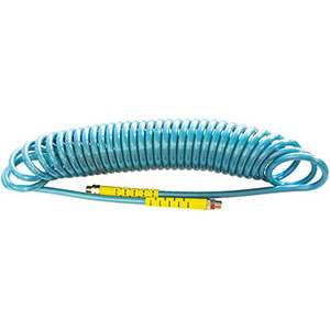 TUBI ELASTICI PER ARIA COMPRESSA Lungh. max totale metri 8.<br>Fornito con raccordi girevoli filettati 1/4", maschi.<br> compressed air hoses 1733CA