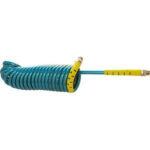 TUBI ELASTICI PER ARIA COMPRESSA Lungh. max totale metri 4. Ø tubo mm 8x5.<br>Fornito con raccordi girevoli filettati 1/4", maschi.<br> compressed air hoses 1733CL