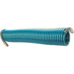 TUBI ELASTICI PER ARIA COMPRESSA Lungh. max totale metri 10. Ø tubo mm 8x5.<br>Fornito con raccordi girevoli filettati 1/4", maschi.<br> compressed air hoses 1733CP