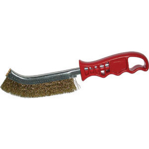 SPAZZOLE IN FILO DI ACCIAIO Con filo acciaio ondulato ottonato. Lunghezza totale mm 260 c.ca. brushes 1844A