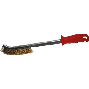 SPAZZOLE IN FILO DI ACCIAIO Tipo lungo con filo acciaio ondulato ottonato. Lunghezza totale mm 370 c.ca. brushes 1844C