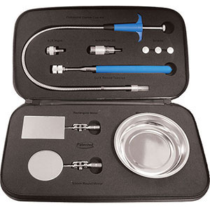 PRENDIVITI E SPECCHIETTI IN ASSORTIMENTO Composizione:<br>1 impugnatura telescopica con manico in materiale antiscivolo, lunghezza chiusa/aperta mm 180/660, attacco esag. 1/4" C 6,3<br>1 inserto prendivite magnetico attacco esag. 1/4" C 6,3<br>1 inserto luce a LED ultra chiaro, attacco esag. 1/4" C 6,3<br>1 inserto a specchietto snodato Ø mm 50, attacco esag. 1/4" C 6,3<br>1 inserto a specchietto snodato rettangolare mm 64x42, attacco esag. 1/4" C 6,3<br>1 prendivite flessibile a pulsante e pinzetta a 3 griffe con impugnatura a T in materiale sintetico<br>1 portaminuterie magnetico in acciaio inox mm 110 con base magnetica antigraffio<br>3 batterie alcaline tipo L1154F per azionamento luce a LED.<br>Assortimento di 10 pz. in custodia plastica. lifters and mirrors in set 1883TM