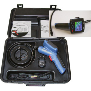 ENDOSCOPI Display a cristalli liquidi da 3,2" TFT.<br>Risoluzione dell'immagine a 7680 Pixel (320x240).<br>Lunghezza sonda metri 1.<br>Diametro obiettivo mm 17.<br>Angolo visuale da 0° a 180°.<br>Capacità scheda max 8 GB.<br>Alimentazione con 1 batteria al Litio da 3,7 V / 2000 mA.<br>Alta luminosità e 10 livelli di regolazione della luce LED. Uscita USB, collegamento con presa TV-OUT.<br>Dimensioni: mm 240x160x100. Peso: grammi 584. endoscopes 1884GZE