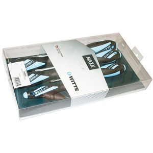 GIRAVITI LINEA MAXXPRO IN ASSORTIMENTO Composizione di 6 pezzi:<br>1 giravite punta piana Art. 1932 GLx75A<br>1 giravite punta piana Art. 1932 GLx100B<br>1 giravite punta piana Art. 1932 GLx125A<br>1 giravite punta piana Art. 1932 GLx150A<br>1 giravite punta a croce PH Art. 1932 GBx1<br>1 giravite punta a croce PH Art. 1932 GBx2.<br>In scatola di cartone<br>L'assortimento screwdrivers' line "MAXXPRO" sets 1948GL