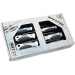 GIRAVITI INOX LINEA MAXXPRO IN ASSORTIMENTO Composizione di 6 pezzi:<br>1 Giravite per VITI TORX Art. 1932 GZP 10<br>1 Giravite per VITI TORX Art. 1932 GZP 15<br>1 Giravite per VITI TORX Art. 1932 GZP 20<br>1 Giravite per VITI TORX Art. 1932 GZP 25<br>1 Giravite per VITI TORX Art. 1932 GZP 30<br>1 Giravite per VITI TORX Art. 1932 GZP 40<br>In scatola di cartone.<br>L'assortimento inox screwdrivers' line "MAXXPRO" sets 1949GV